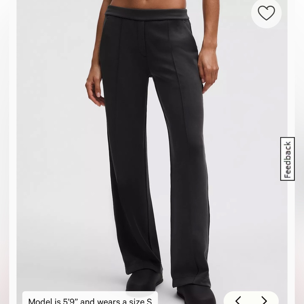 lululemon black softstreme pintuck midrise pants